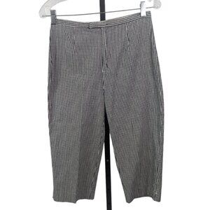 KIM ROGERS Cotton Stretch Gingham Lightweight Capris Black White Size 6
